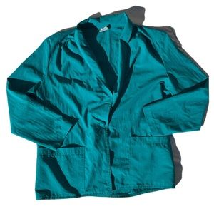 Division of Graff vintage size large all teal blue thin one button blazer